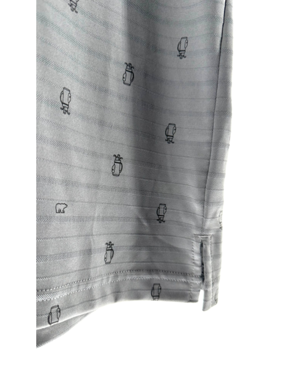 Men's L NICKLAUS Gray GOLF BAG PRINT Polo SS Shirt DRI-FIT Eco Choice Recycled - Picture 7 of 10